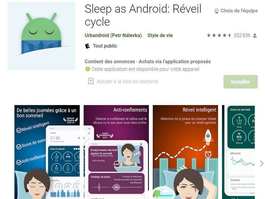 sleep as android application sommeil